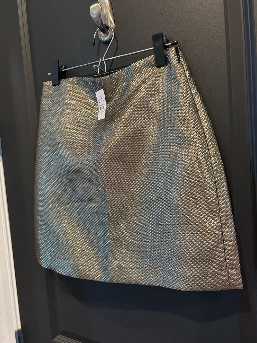 LOFT Metallic Gold Mini Skirt - Picture 2 of 12